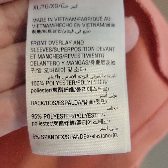 Charter Club SzXL sheer overlay lined sheer angel sleeve peach Pleated Blouse - Picture 4 of 6